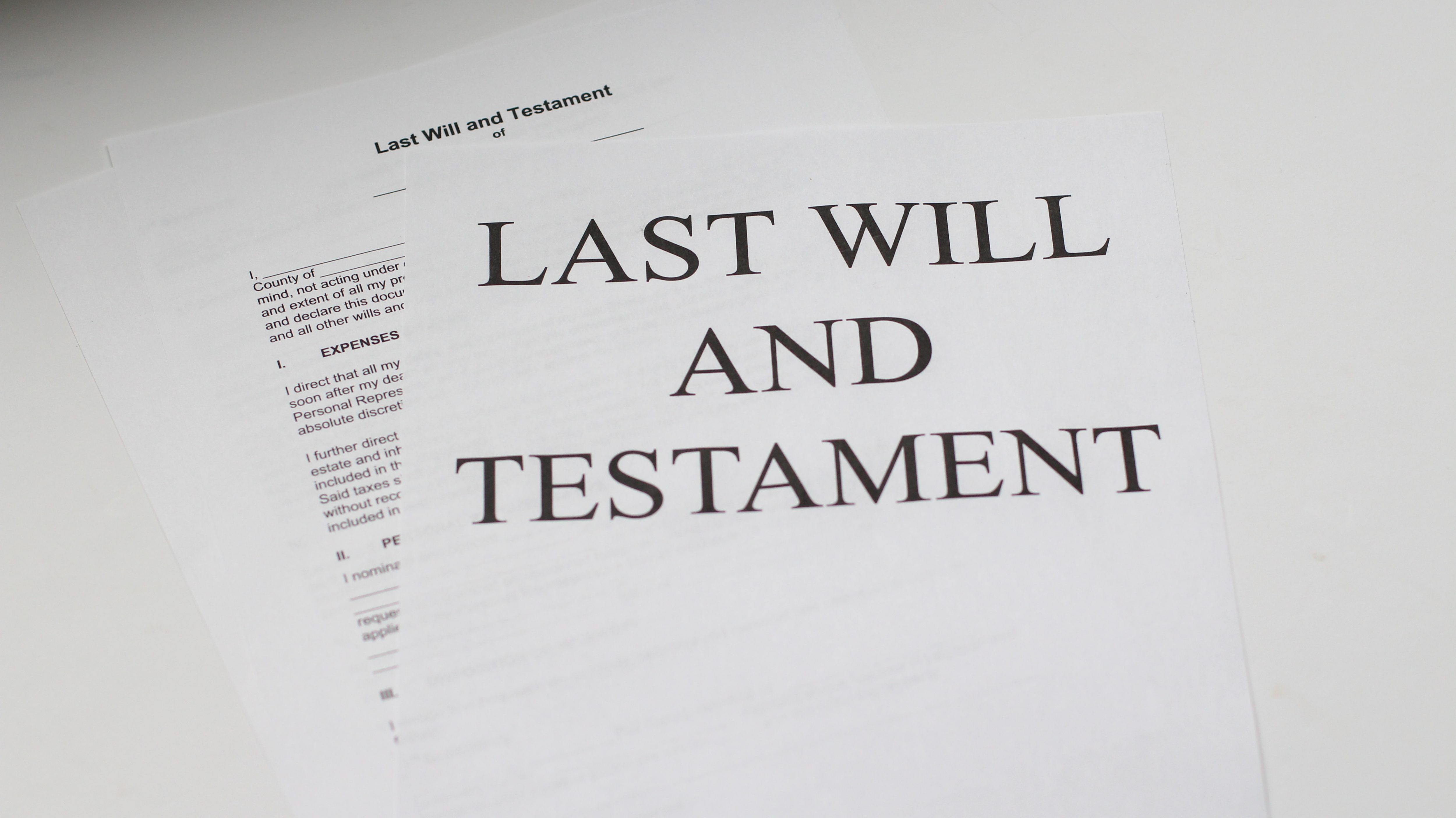 Last will and testament for a probate property